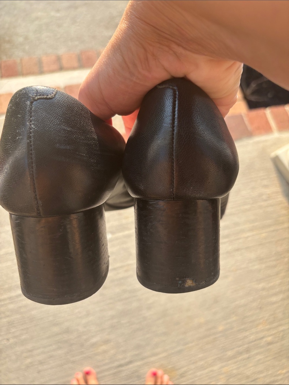 Tory Burch Black Leather Block Heel Pumps